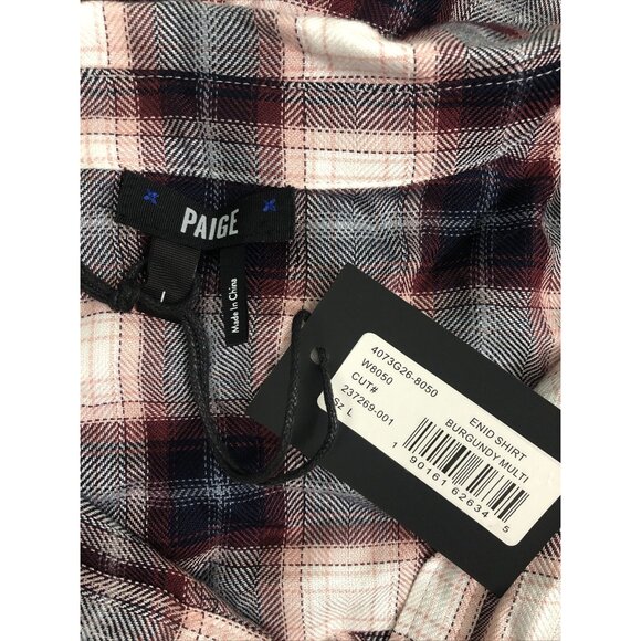 NWT Women's Paige L/S Enid Plaid Snap-Front Shirt Sz Large - Picture 12 of 12